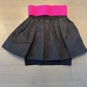 La Rok black bauble mini skirt with hot pink belt